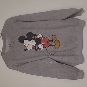Disney, L, Gray Mickey Mouse Sweatshirt